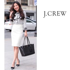 EUC J Crew No. 2 Pencil Skirt Wool Ivory 6